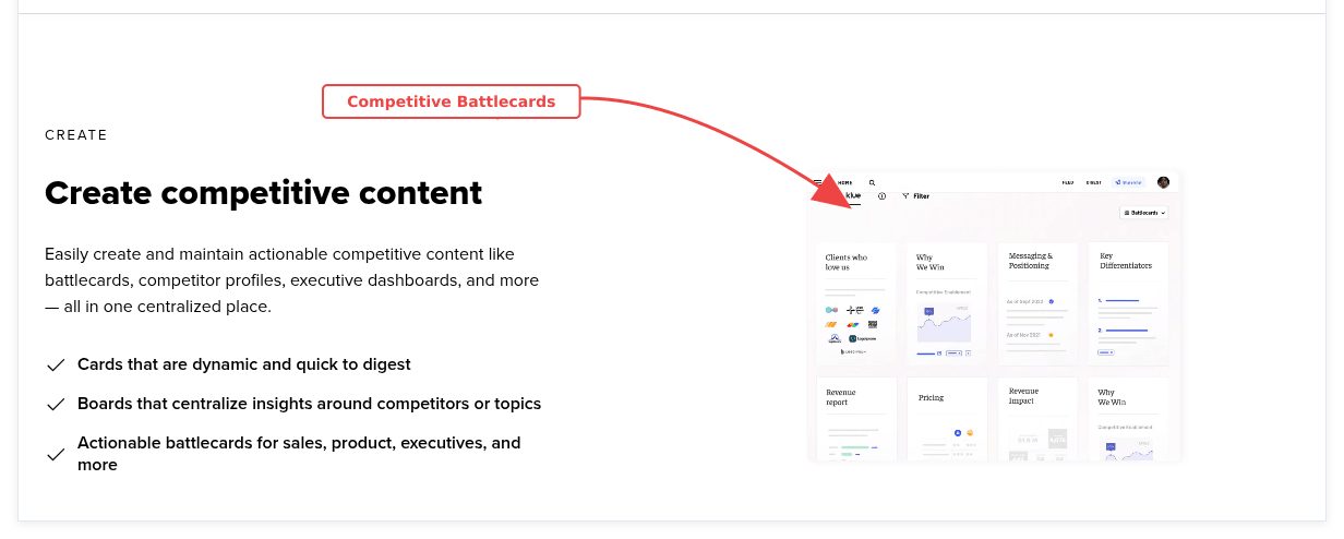 Klue competitive intelligence platform dashboard