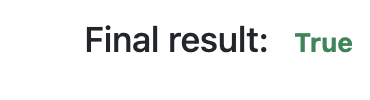 Distill's final condition result is True.